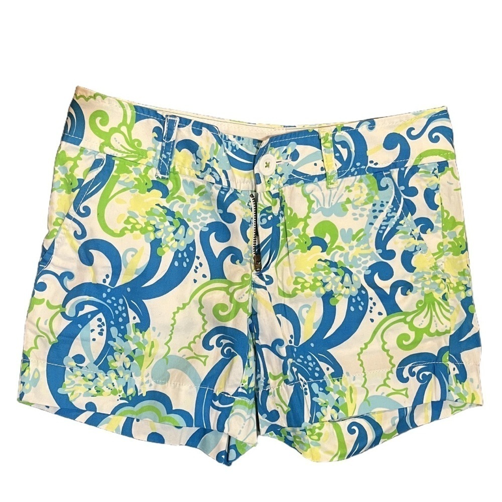 Lilly Pulitzer Callahan Shorts Size 00 Womens Crystal Coast Print resort Green - Picture 2 of 4